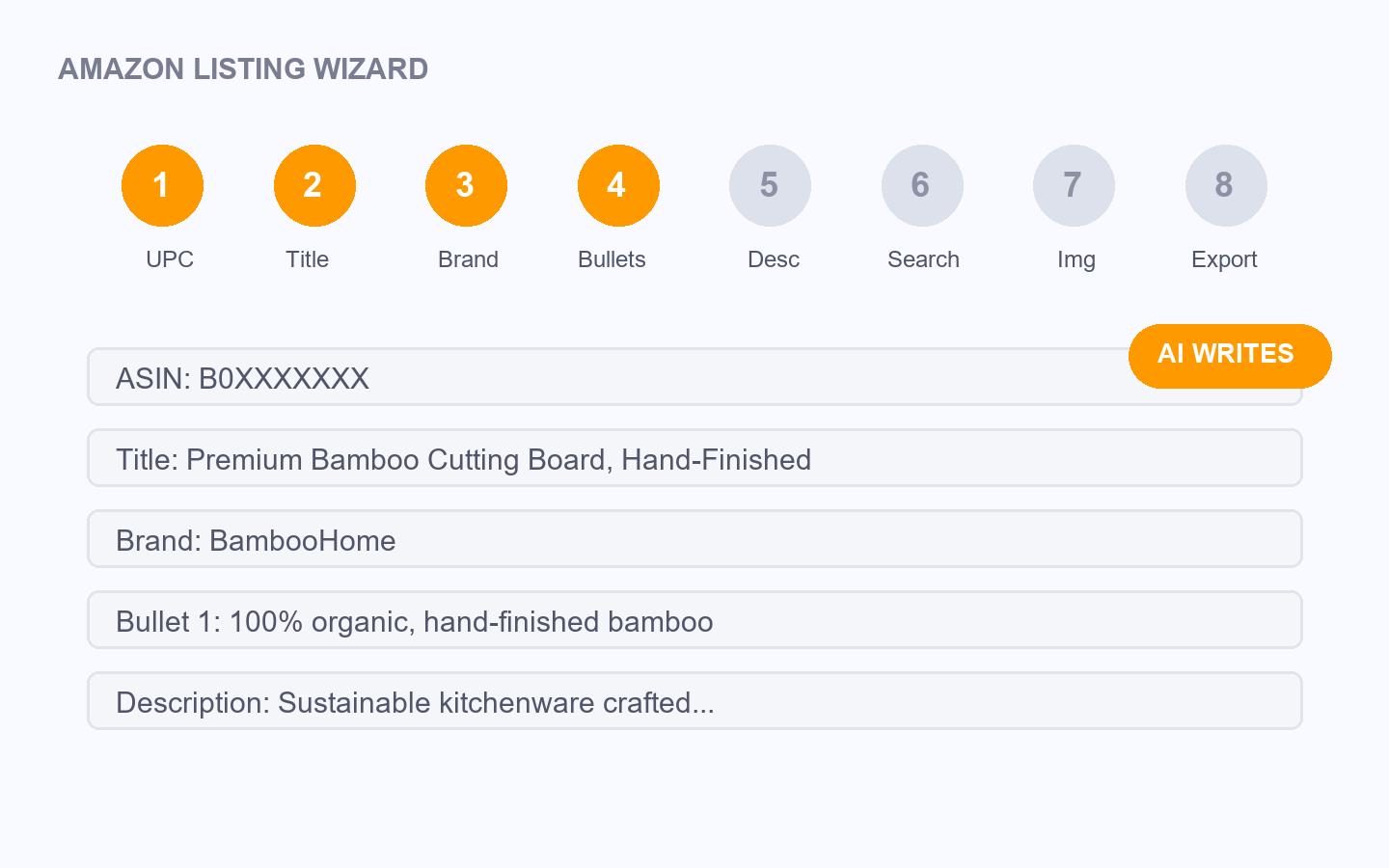 Amazon Listing Wizard preview